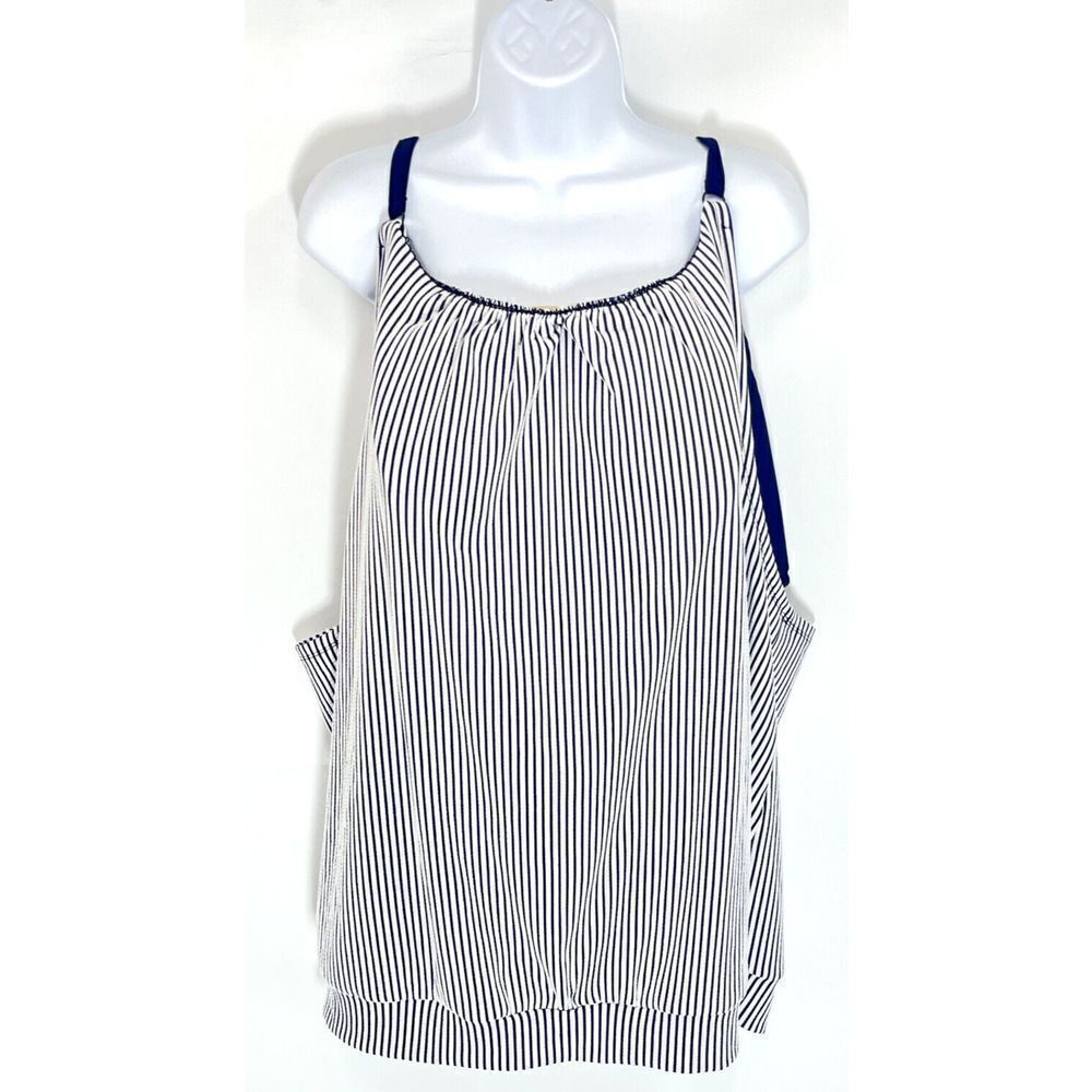 CACIQUE Swim Tankini Top Plus Size 24‎ Striped Layered Padded Bra No Wire